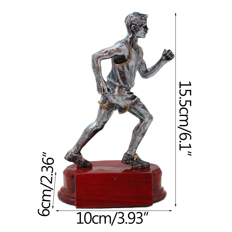 Античная серебряная скульптура украшение для дома бега спорта из смолы трофей