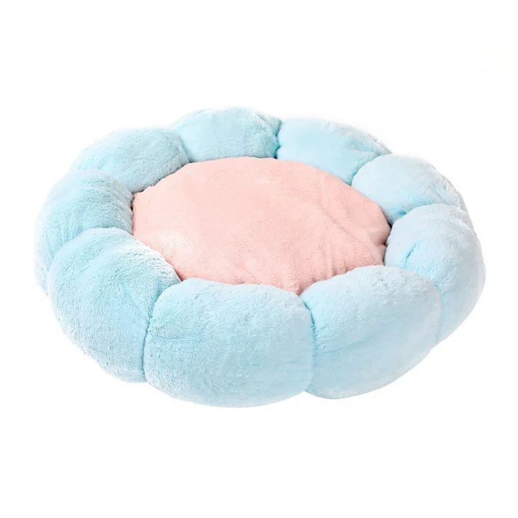 

Flower Round Soft Plush Best Pet Cushion Winter Warm and Washable Big Dog Cat Pet Sofa Cushion Cat Sleeping Cushion