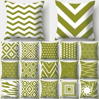 army green geometry print decorative cushions pillowcase polyester cushion cover throw pillow sofa decoration pillowcover 40937