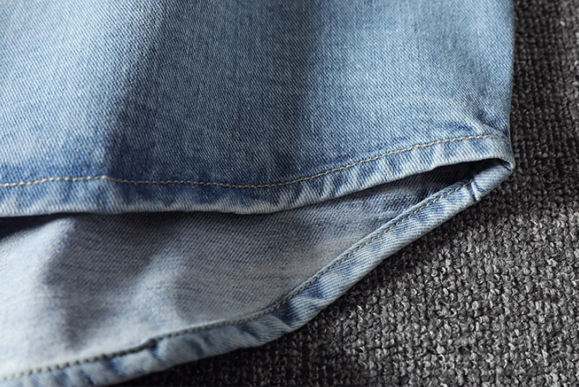 Denim Shirt Men Embroidery Solid Color Pocket Long Sleeve Shirts Male Fashion Sports Loose Plus Size Blouse New Arrival | Мужская одежда