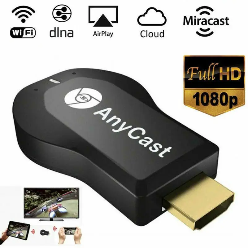 ТВ-флешка 4K Wi-Fi конвертер Anycast из телефона в HDMI экран Mira для телевизора литой Windows