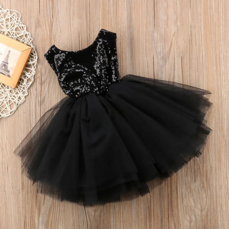 Vestido de princesa para ni&ntilde;as, vestido de boda de lujo, sin mangas, lentejuelas, fiesta, cumplea&ntilde;os, bautismo, Verano-4