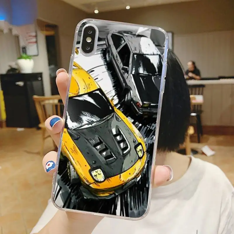 

Japan anime initial d JDM Drift Phone Case Transparent for iPhone 6 7 8 11 12 s mini pro X XS XR MAX Plus