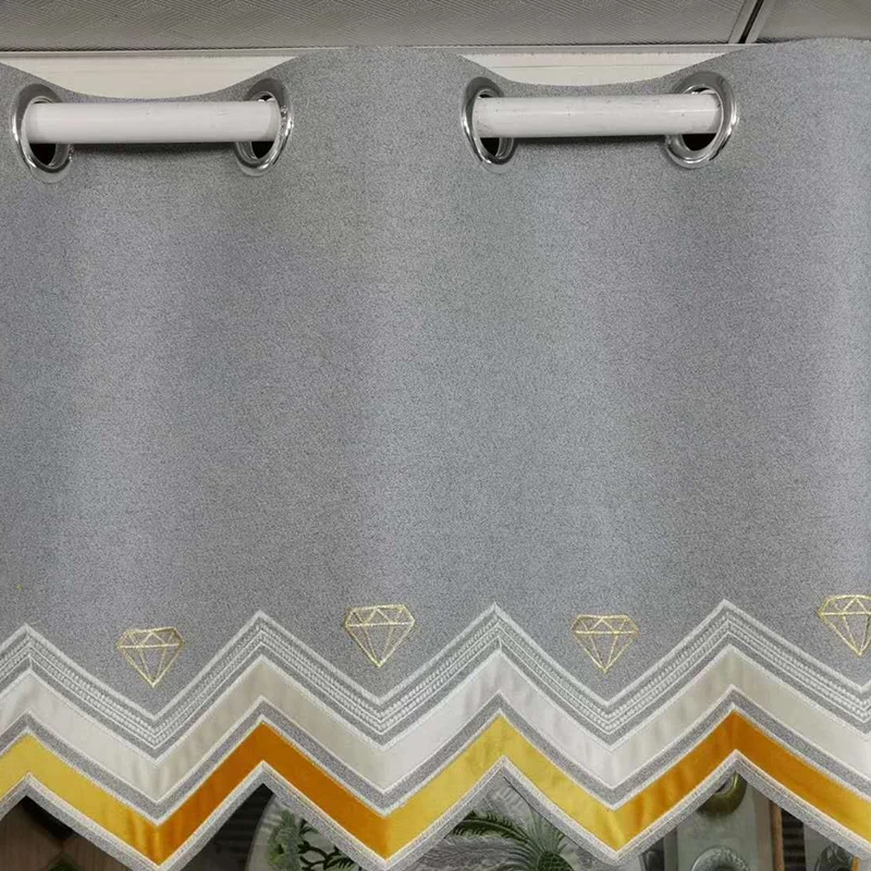 Простой Римский балдахин с алмазным рисунком шениль синий/серый/зеленый для окон