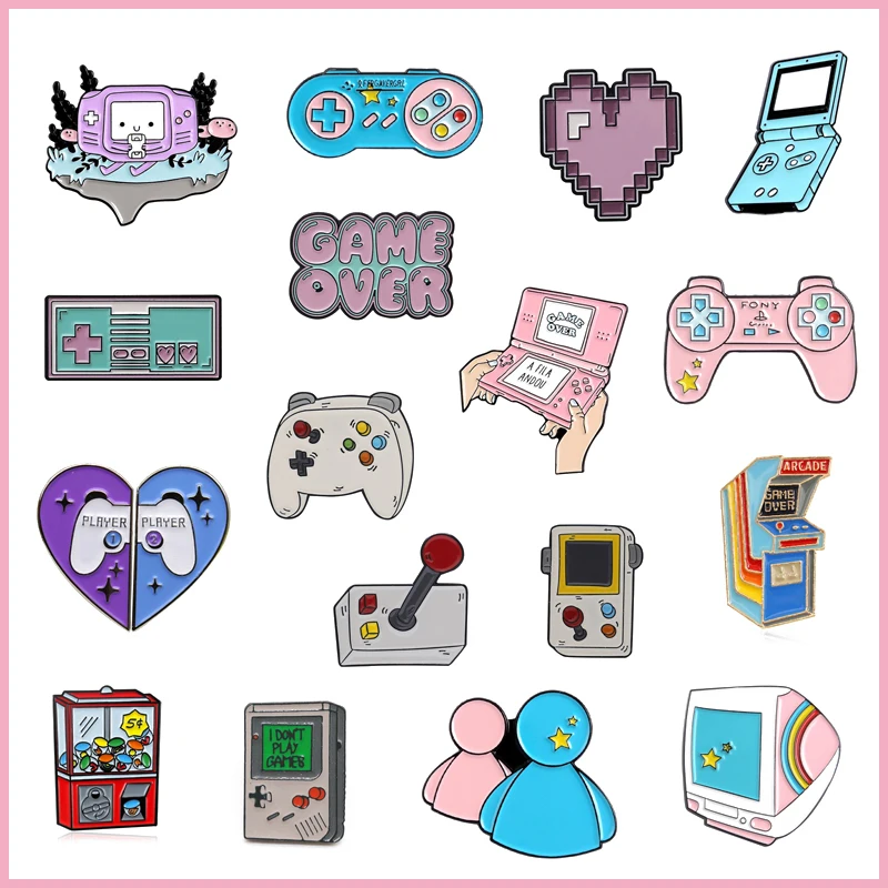 

Креативная брошь из сплава в виде игровой консоли, сумка, рубашка, эмалированные булавки, металлический значок для женщин, булавки, аксессуа...