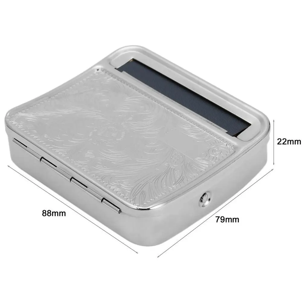 

Suit 70mm Papers Metal Automatic Cigarette Tobacco Roller Rolling Machine Case Rolling Machine Box rolling paper cigarette case