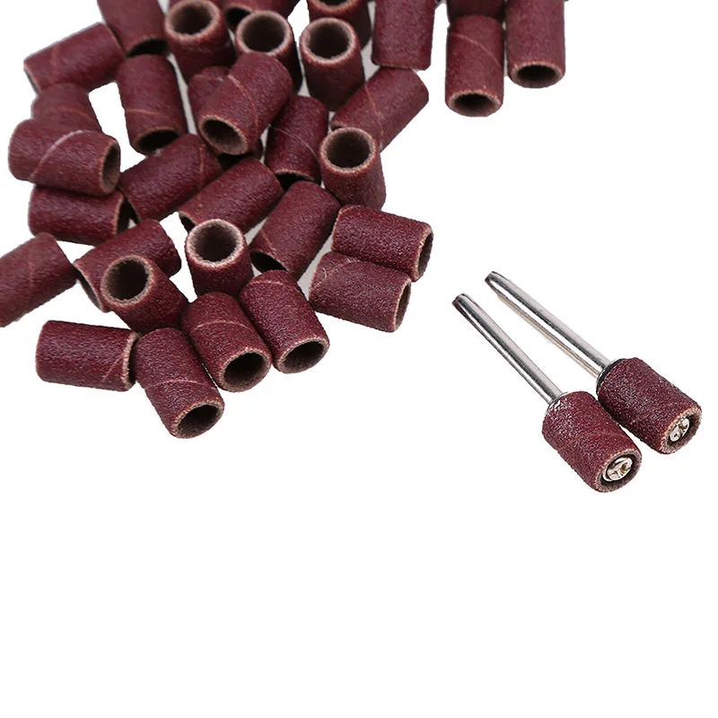 

50Pcs Sanding Bands Drum Sleeve 320Grit With 2 Mandrel Rotary Tool Kit Set