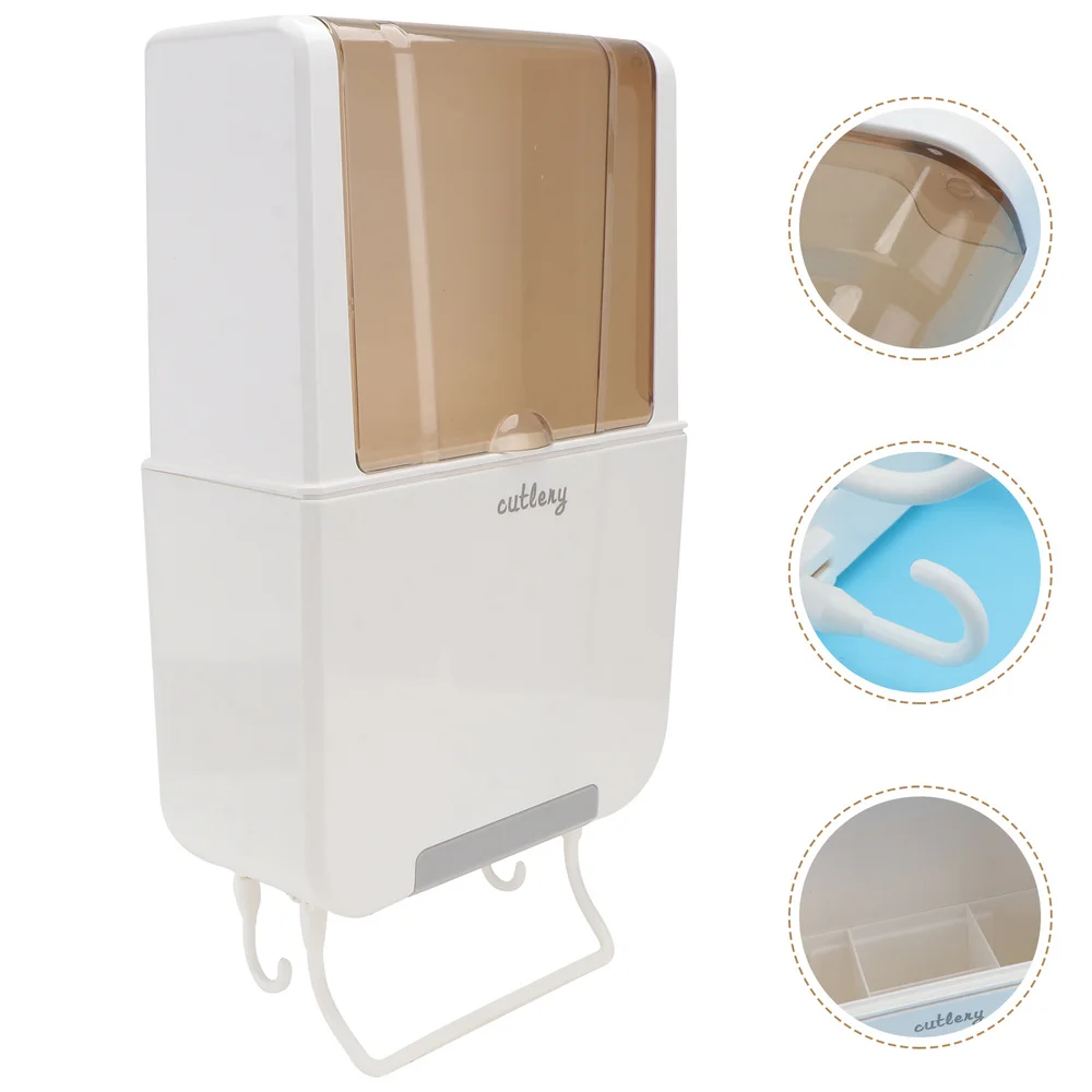 

1Pc Wall-mounted Chopstick Holder Creative Drain Cutlery Rack for Kitchen White