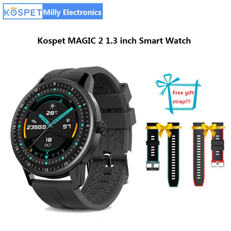Смарт часы Kospet MAGIC 2 1 3 дюйма 30 спортивных режимов HD разрешение 360x360 водозащита IP67