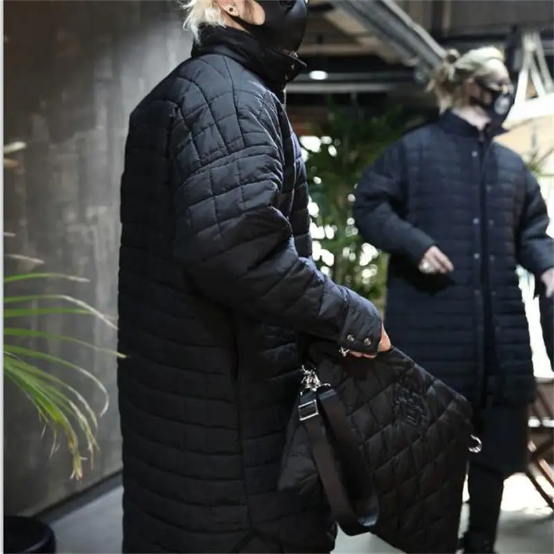 Men's Cotton-Padded Coat Autumn And Winter New Style Stand Collar Light In Long Case Grain Leisure Loose Large Size Coat