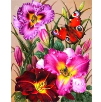 full squareround drill 5d diy diamond painting colorful flower butterfly 3d embroidery cross stitch 5d home decor
