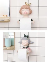 resin creative cartoon toilet paper holder cute creative cartoon bathroom shelf towel rack no punching