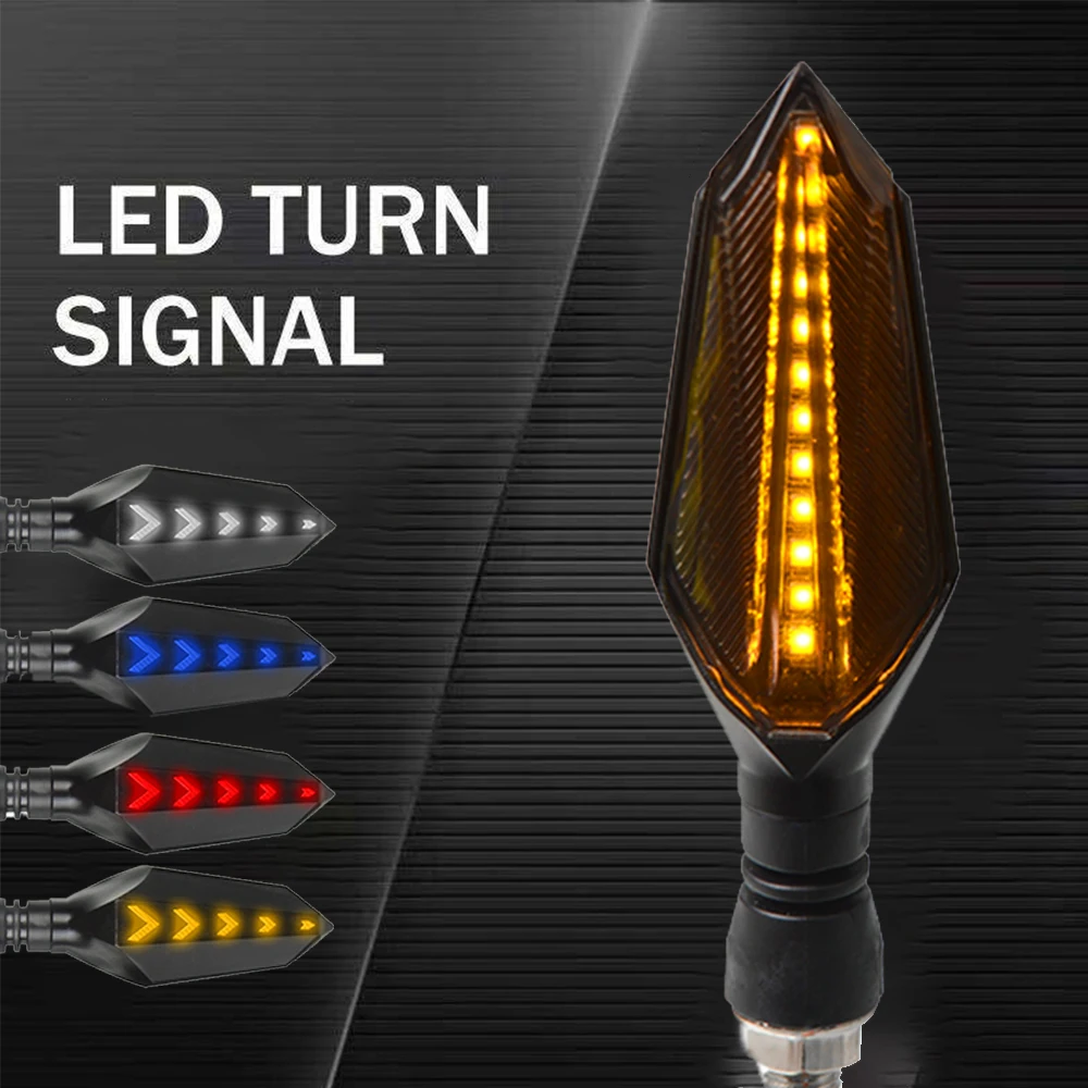 

2Pairs Motorcycle Turn Signal Lights Led Flashing Amber Flexible Stop Signals Rear Directions Cafe Racer Tail Light Motorcycle