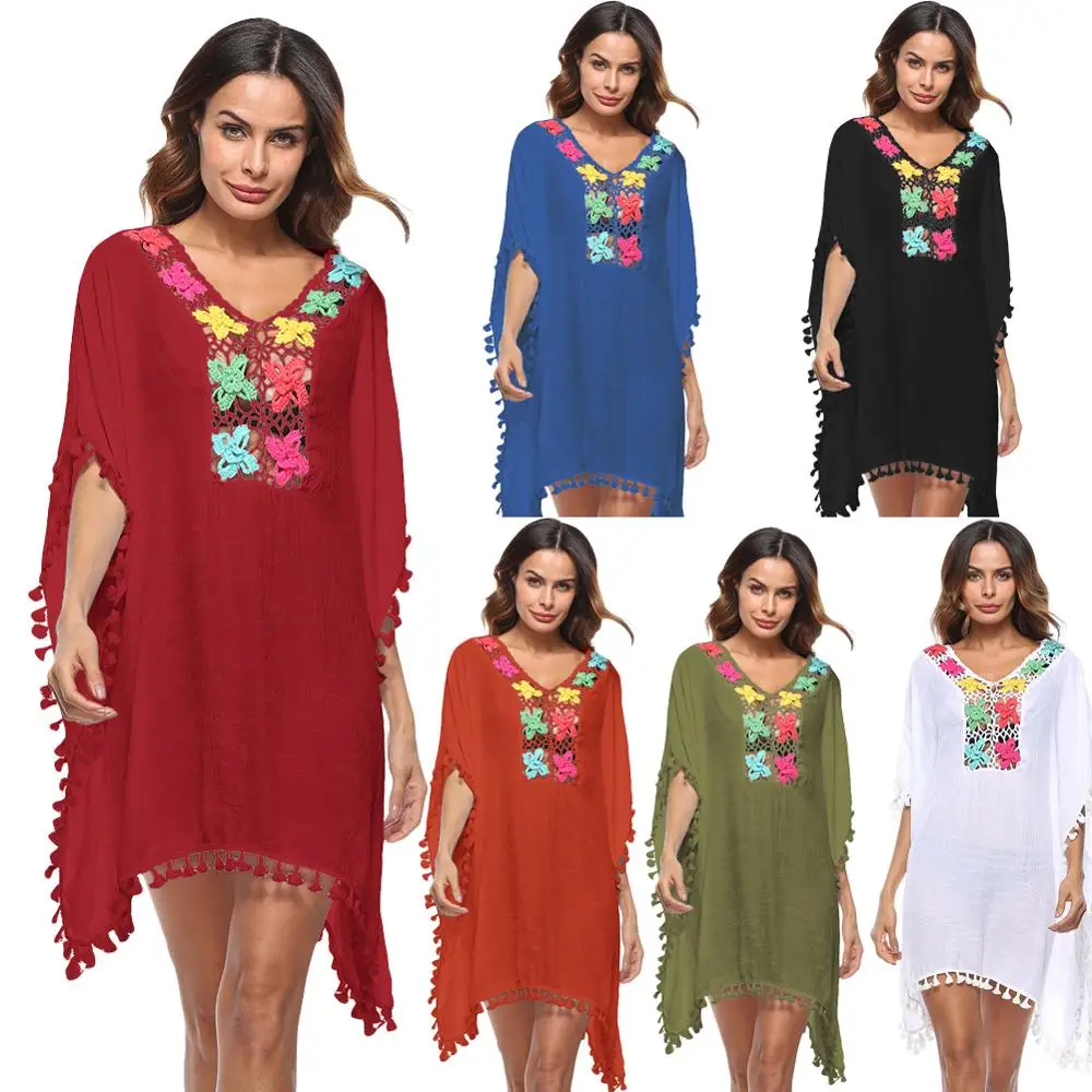 Shieny 2019 женская сексуальная Прозрачная Кружевная ажурная вязаная туника накидки