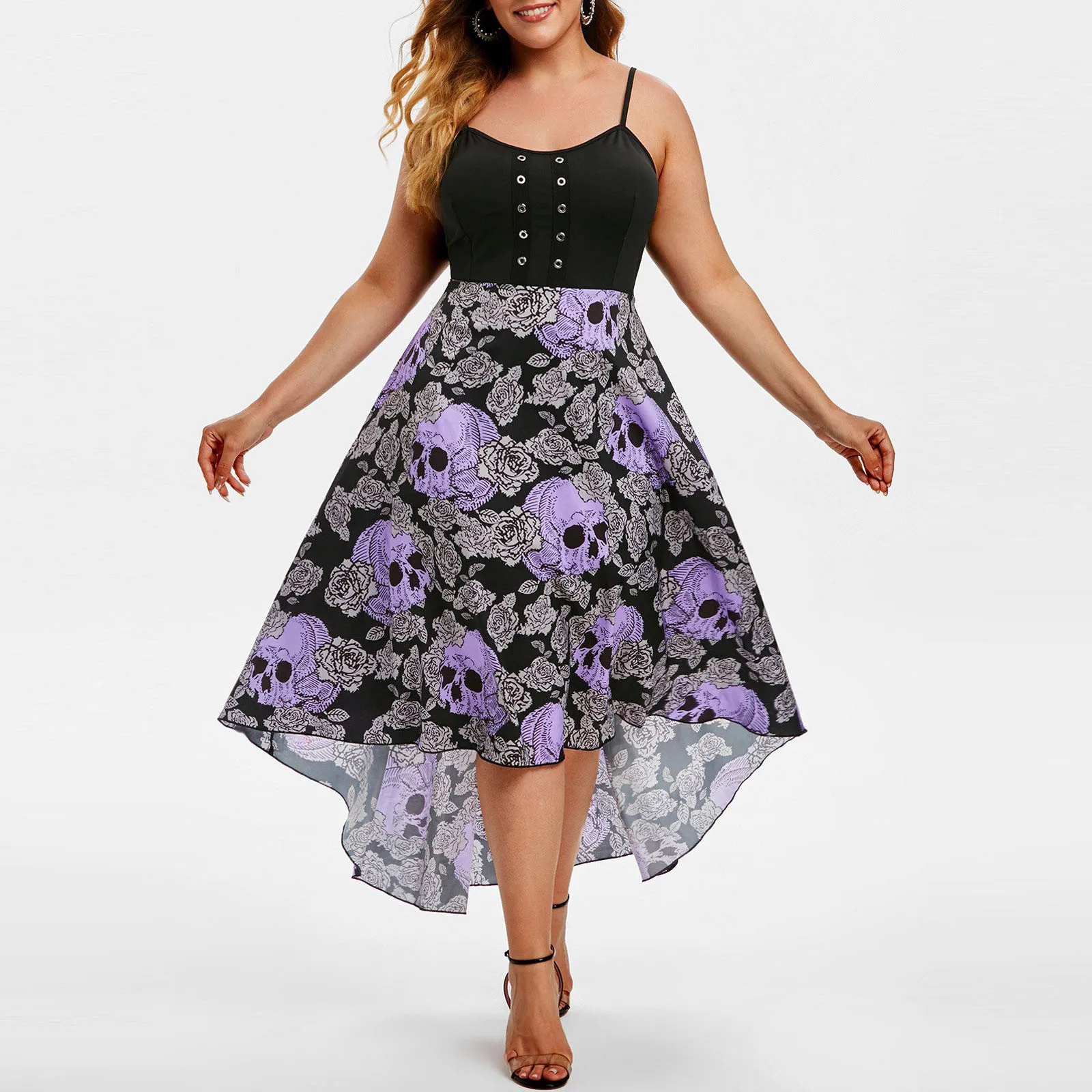 Женское платье на бретельках Повседневное большого размера без рукавов с