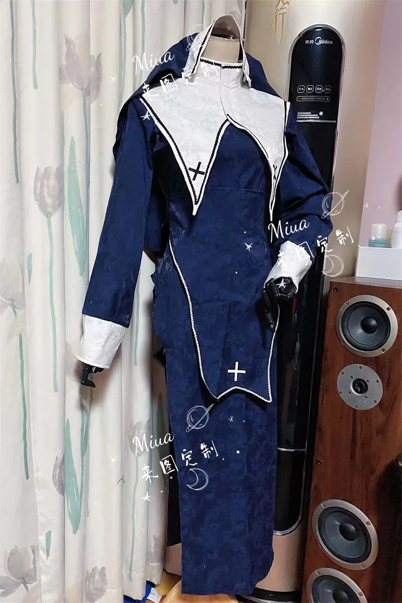 

COSLEE [Customized] VTuber Hololive Houshou Marine Nun Captain Cosplay Costume Uniform Work Dress Women Halloween Party Outfit