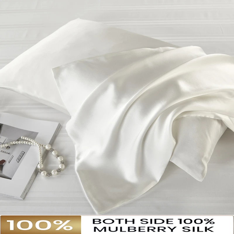 

SISISILK Silk Pillowcase Hair Skin, 19 Momme 100% Pure Natural Mulberry Silk Pillowcase Standard Size, Pillow Cases Cover Hidd