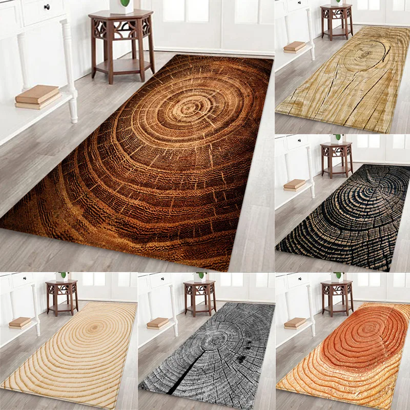 

Wood Grain Pattern Carpets for Living Room Door Mat Kitchen Non-slip Floor Mats Bathroom Area Rug Bedroom Carpet Outdoor Rug