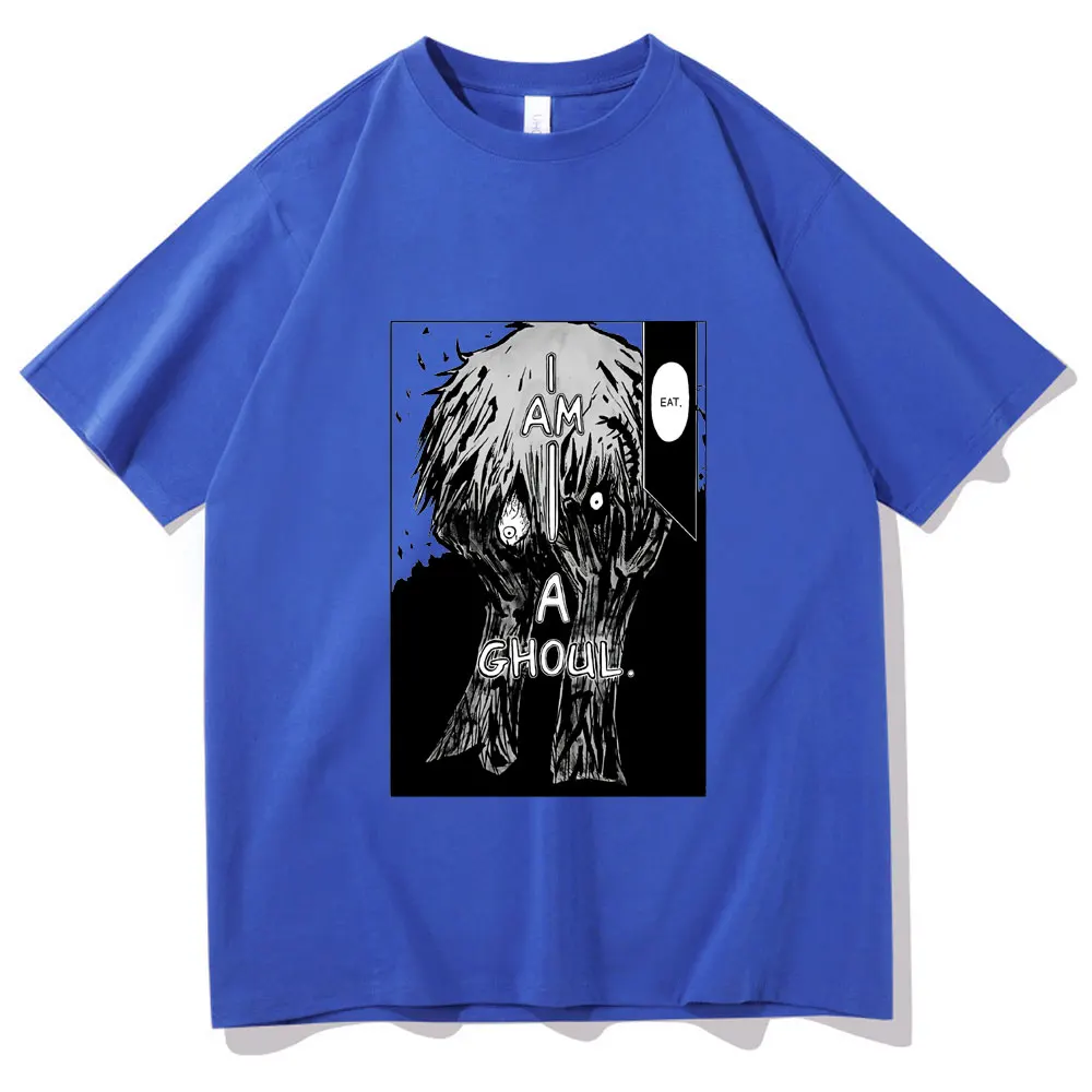 

2021 Japan Anime Tokyo Ghoul Ken Kaneki Short Sleeve Tee Men Trendy Style T-shirt Summer Unisex Oversized Loose EU Size Tshirt