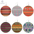 Классические африканские племенные тканевые висячие серьги SOMESOOR с принтом деревянные висячие серьги в богемном стиле Висячие Подарки для женщин