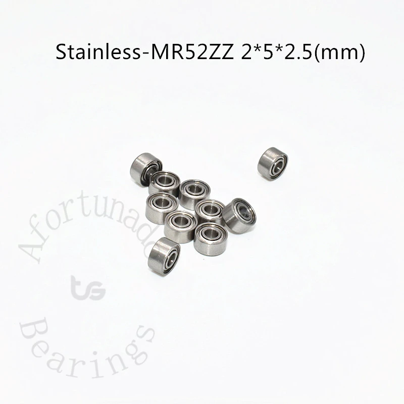 Фото Подшипник SMR52ZZ, 2*5*2,5 мм (10 шт.), металлические герметичные миниатюрные стальные шарикоподшипники из нержавеющей стали SMR52Z MR52ZZ №1