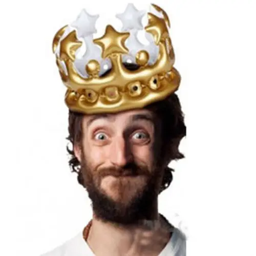 Надувная золотая корона для детей взрослых мужчин женщин шапки на день рождения