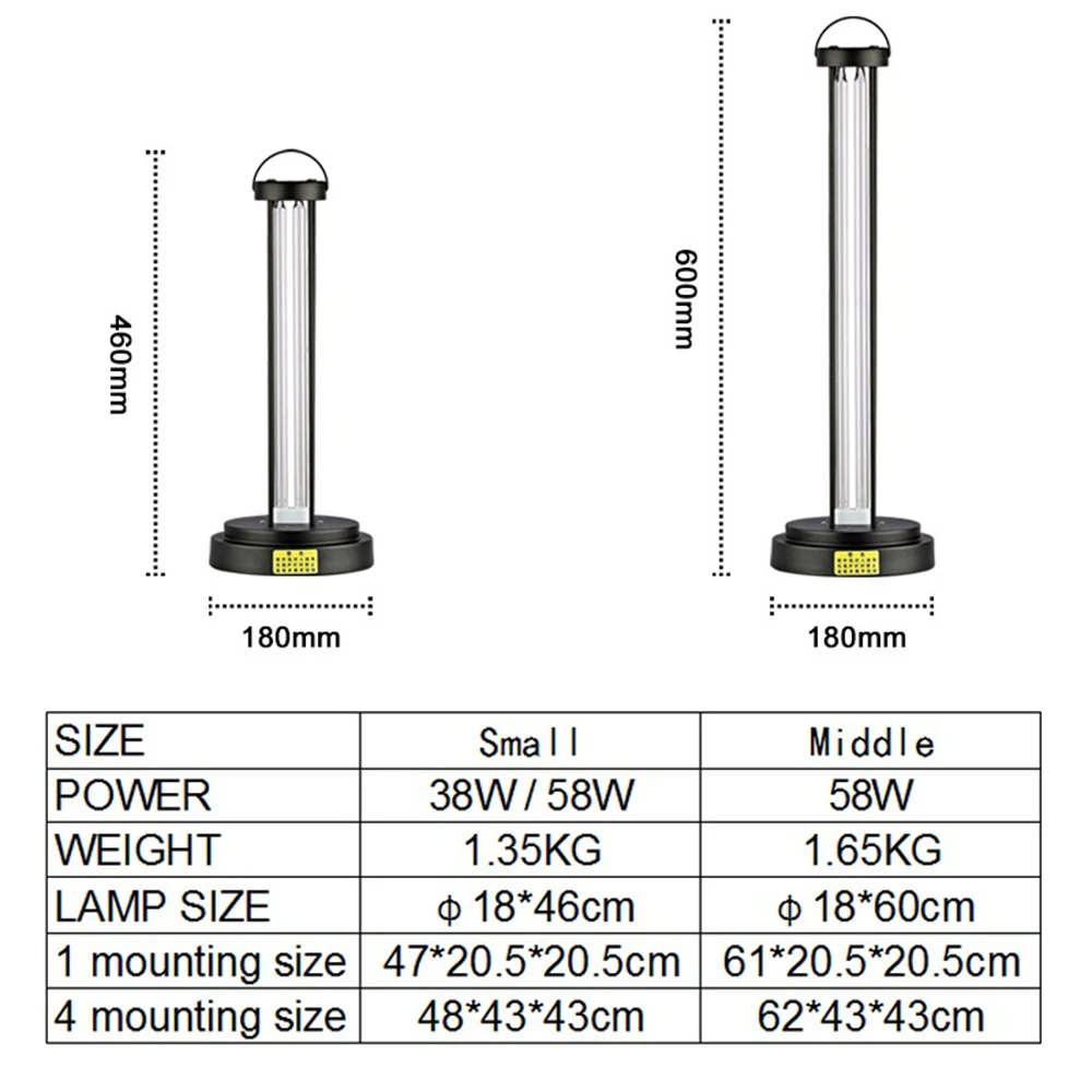 Ультрафиолетовая озоновая лампа высокой мощности 38 Вт 58 дезинфекционная 110 В 220