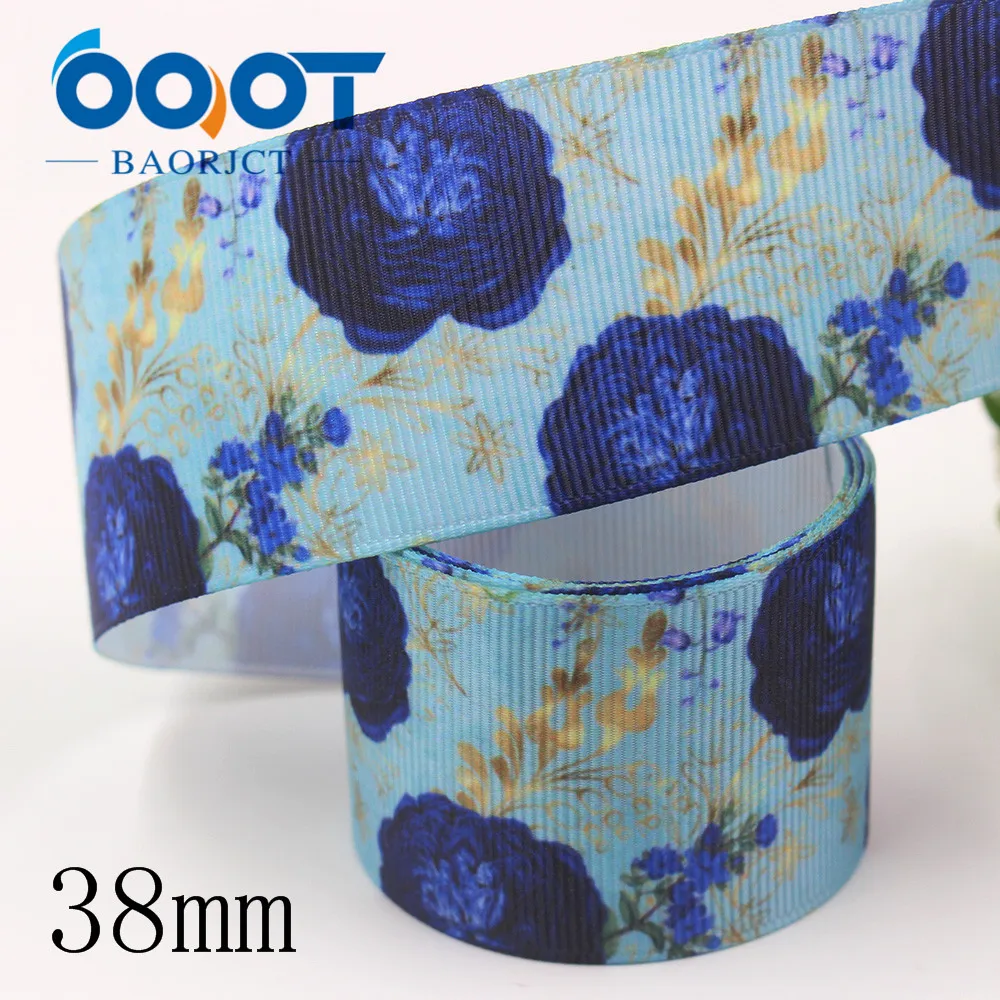 OOOT BAORJCT I-191123-2578, 38 мм 10 ярдов различные весенние цветы мультфильм корсажные ленты, лук Кепка, одежда, вечерние украшения DIY - Цвет: I-191123-2587