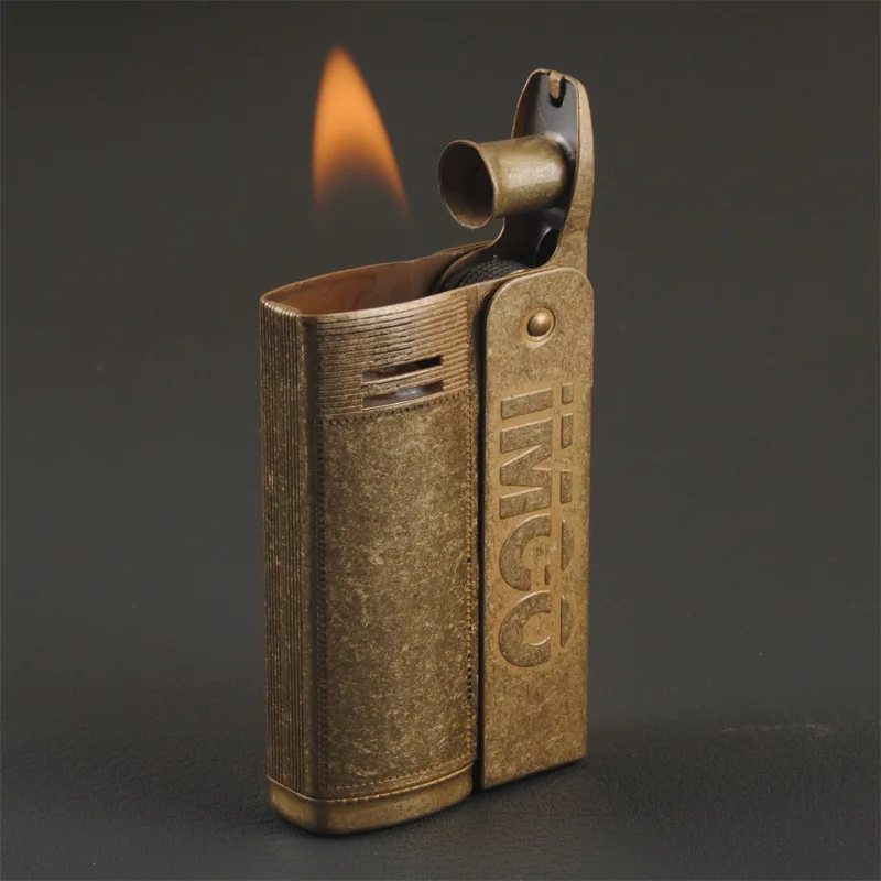 IMCO Vintage Copper Mechanical Ignition Torch Lighter Refillable Kerosene Petrol Flint Cigarette Cigar Lighter Gift for Men 6800 enlarge