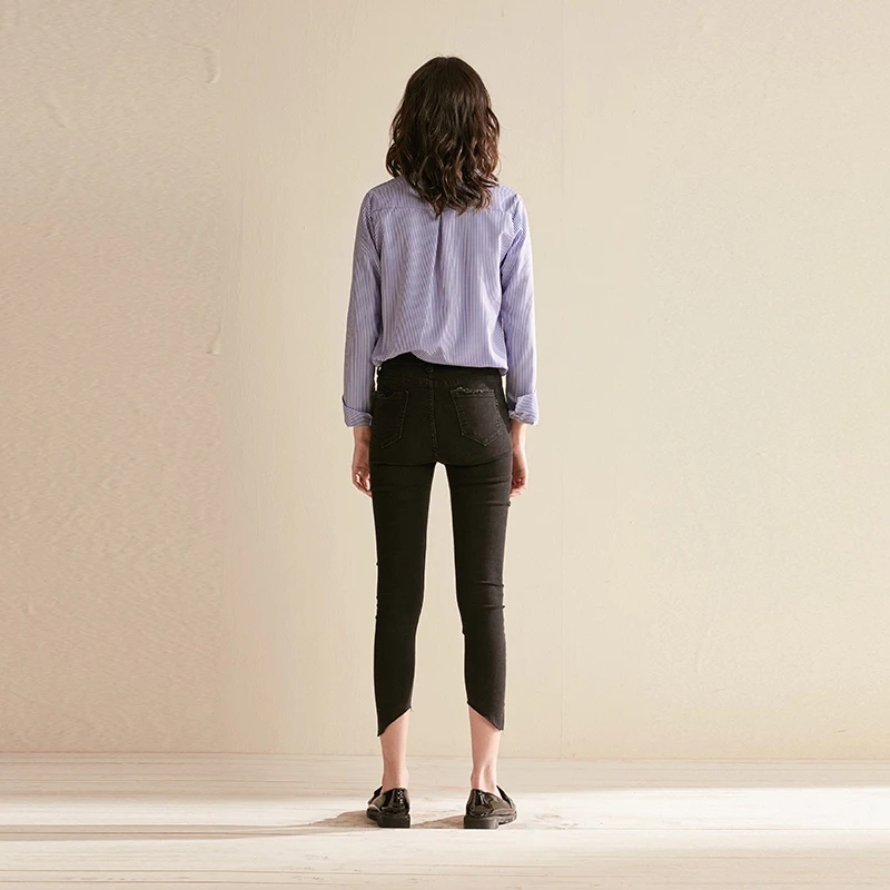 Женская Осенняя блузка с длинным рукавом и отложным воротником | одежда