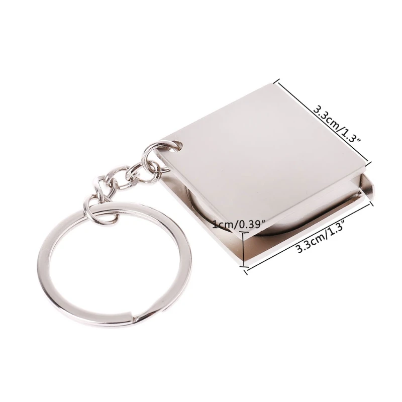 

Metal Tape Measure Keychain Portable Keyring Ruler Multifunction Decoration Gift