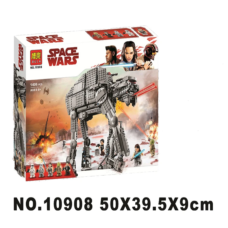 Bela 10908 Compatible with Legoinglys Star Wars Series First Order Heavy Assault Walker Building Block 400pcs Bricks Toys |