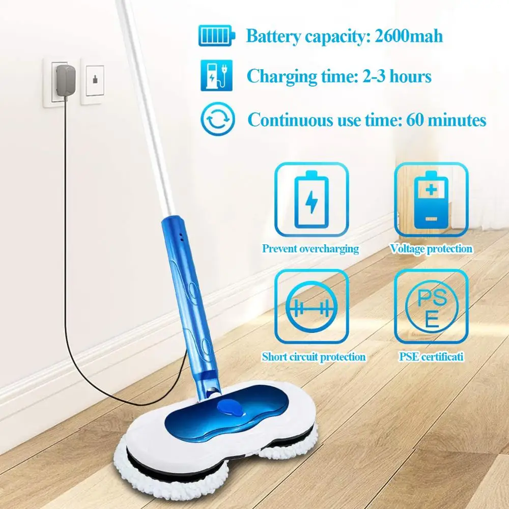 Беспроводная электрическая швабра для пола с распылителем воды ручная Швабра