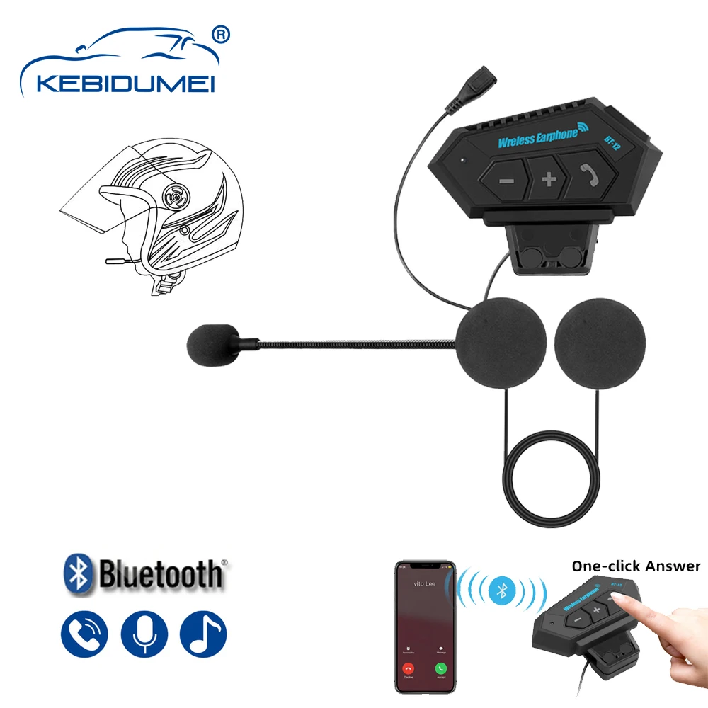 Kebidumei Bt-12 мотоциклетный шлем Bluetooth гарнитура домофон мото велосипед мотоцикл