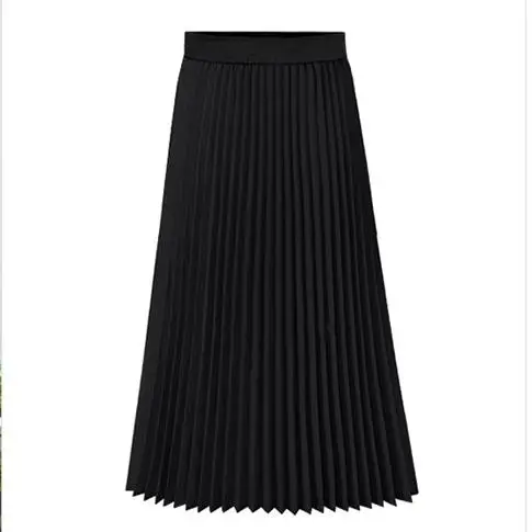 Clobee Женская юбка весна осень 2020 Ретро высокая талия плиссированная однотонная до