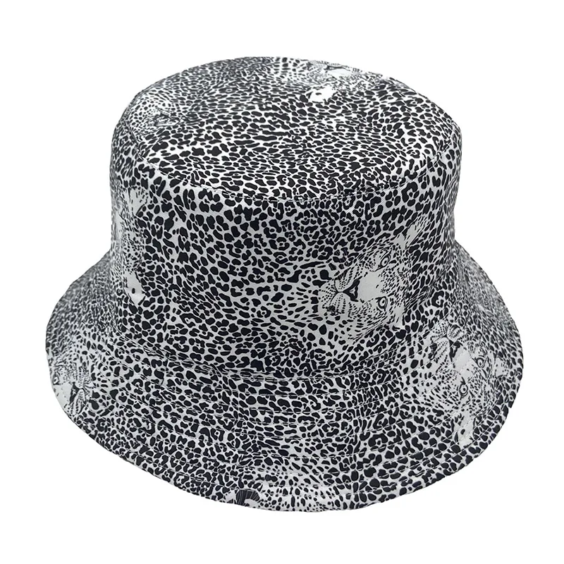 Панама с леопардовым принтом для мужчин и женщин двусторонняя шапка рыбака