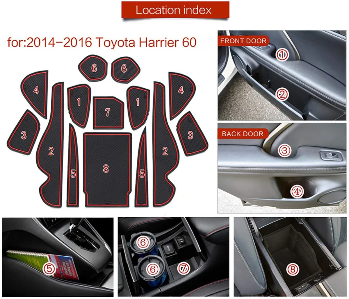 Резиновый противоскользящий коврик для Toyota Harrier 60 A Series 2014 2015 2016 - купить по