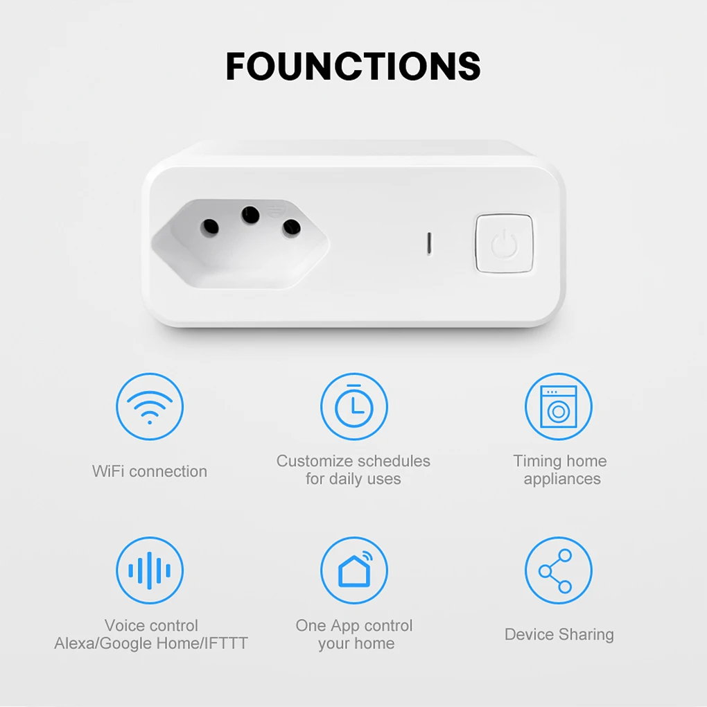 

Смарт-розетка Tuya с поддержкой Wi-Fi и управлением через приложение