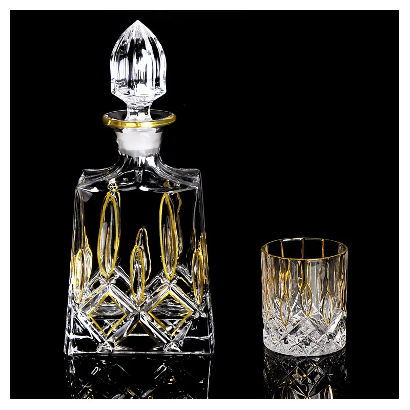 

Whiskey Decanter And Glasses Bar Set, Includes Whisky Decanter And 6 Cocktail Glasses - 7 Piece Set 200831-04