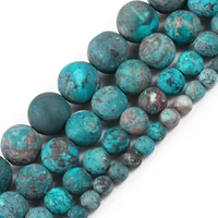 natural beads matte american turquoises blue howlite round stone bead for jewelry making diy bracelet accessories 15 4 10mm