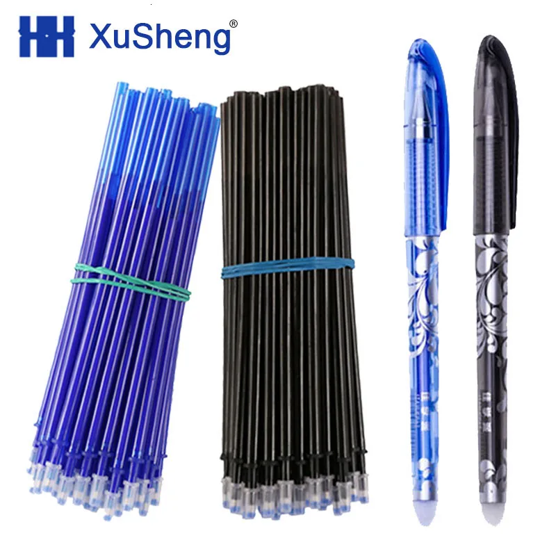 2 + 10 шт/набор 0 5 мм синие Черные чернила гелевая ручка стержень со стираемыми