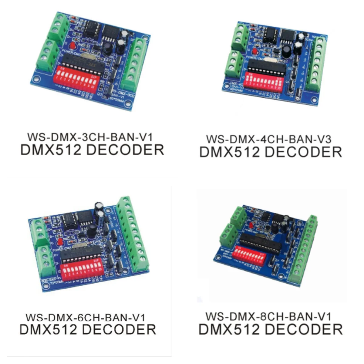 DC12V 3CH 4CH 6CH 8CH LED DMX декодер DMX512 RGB RGBW канальный контроллер DC5V-24V для SMD 5050 2835 3828 светодиодный ная лента