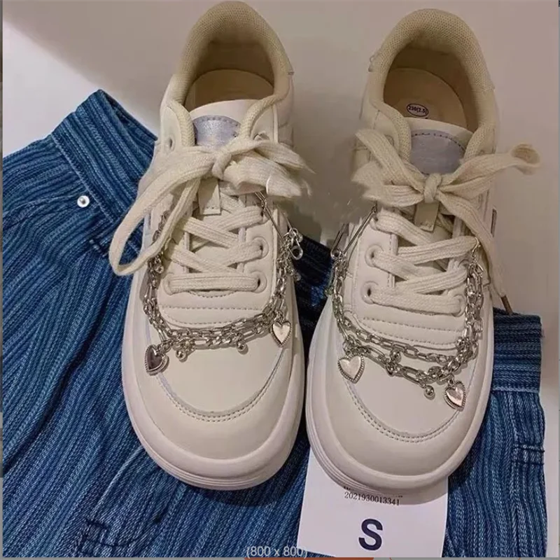 

New Sports shoes women's shoes platform sports shoes flat shoes tennis women's casual fashion white Lolita Kawai lovely Harajuku