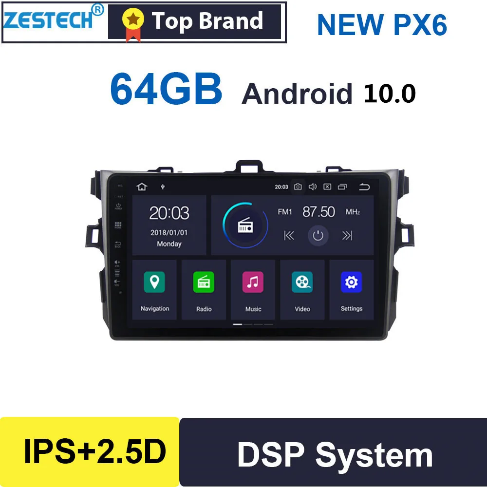 Android 10 IPS 2.5D 9 &quotGPS Радио автомобильный DVD плеер для Toyota Corolla 2007 2013 автомобильное