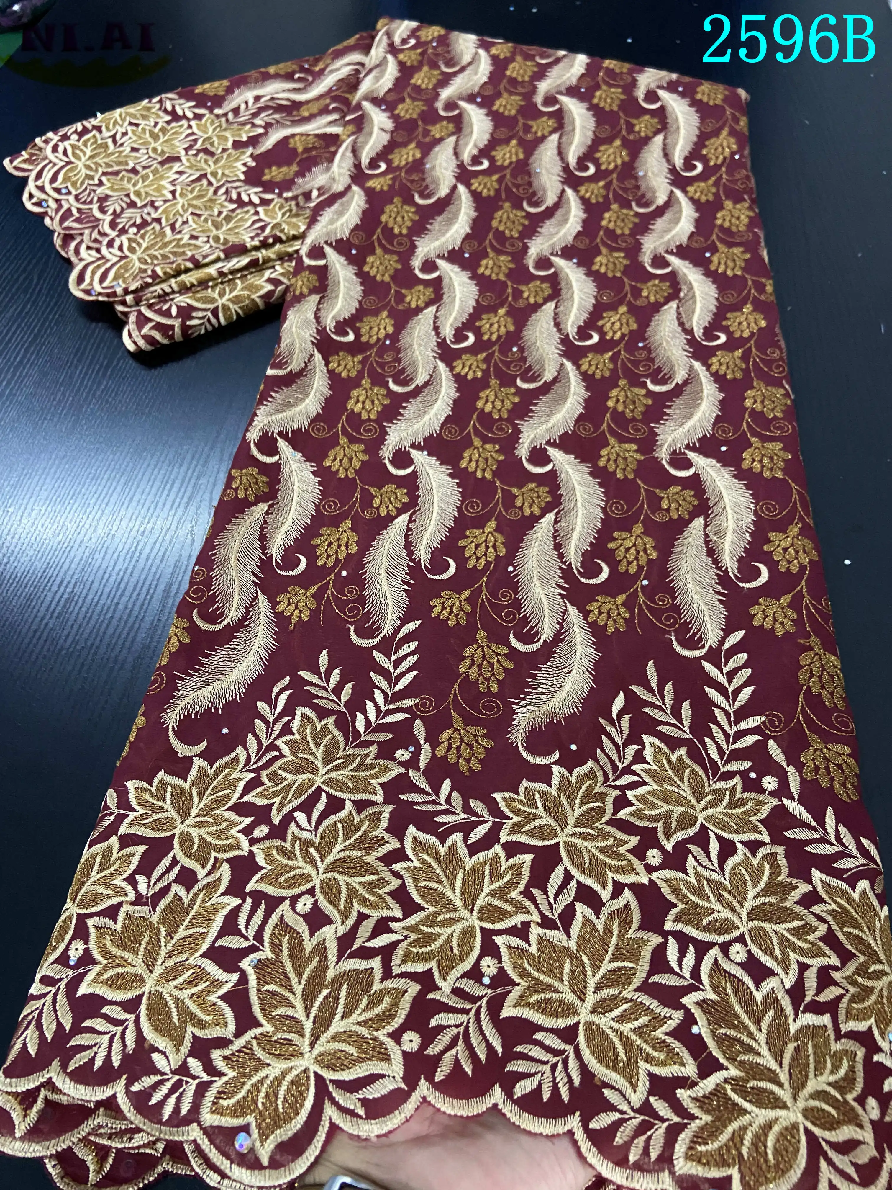 Высококачественная швейцарская вуаль NIAI кружево в Швейцарии с камнями и