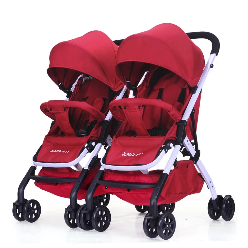 

Twin baby stroller detachable, portable, reclining, foldable, shock absorbing, two baby double stroller BB car