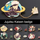 Аниме Jujutsu кайсен Gojo Satoru металлический значок на цепочке Косплэй Хэллоуин вечерние Кнопка брошь коллекция булавок медаль кулон сувенира