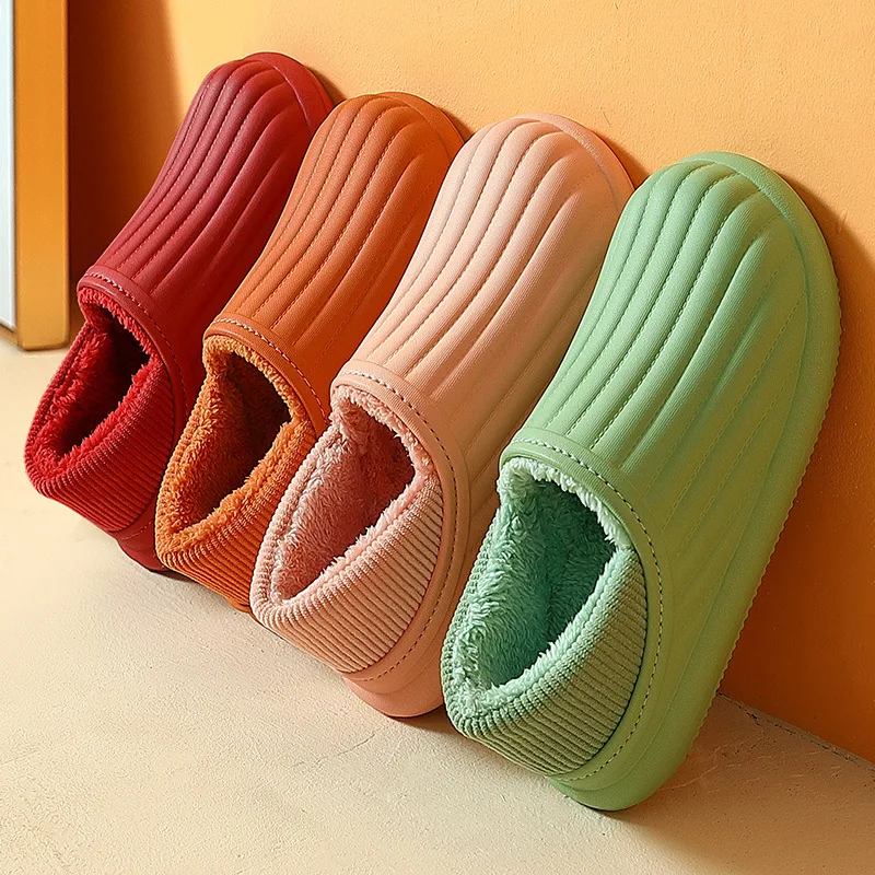 Водонепроницаемые хлопковые тапочки Женская обувь Сезон осень-зима Домашняя с