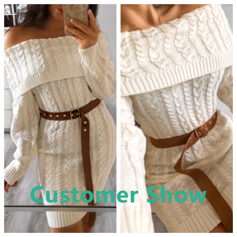 Женское трикотажное платье с открытыми плечами MissyChilli белое вечернее облегающее