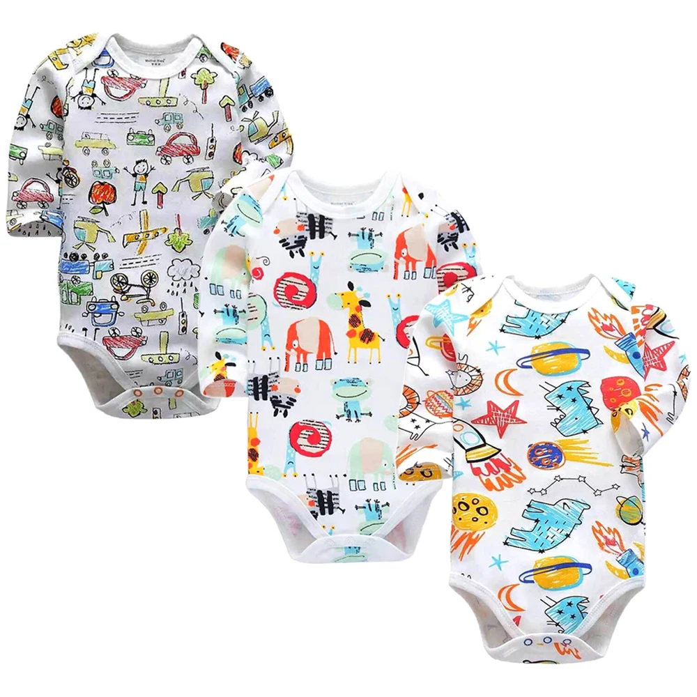 Комплект детского боди с длинным рукавом из хлопка костюм одежда для детей |